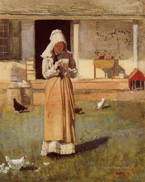Hausgeflügel Werke - Der kranke Huhn Realismus Maler Winslow Homer